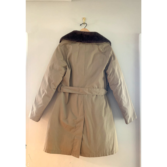 Vintage L.L. Bean Down Mainer Full Length Winter Coat W Size 12 Trench Belt WARM - Picture 11 of 16